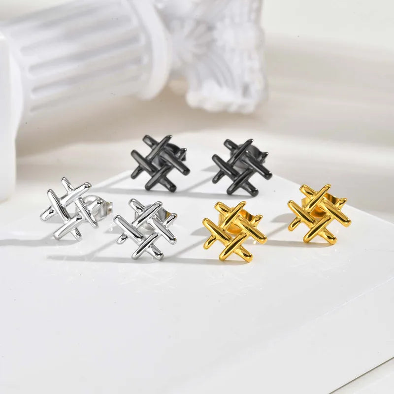 Hashtag Stud Earrings