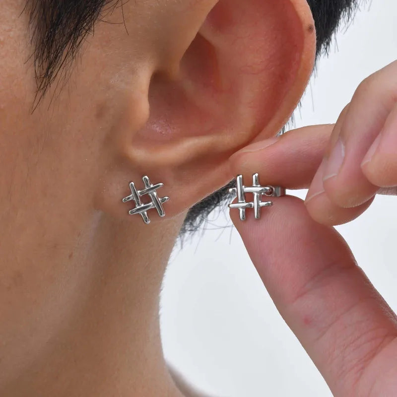 Hashtag Stud Earrings