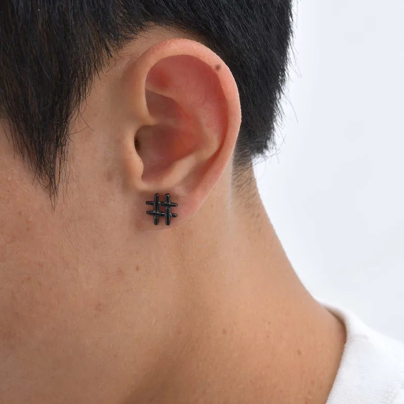 Hashtag Stud Earrings