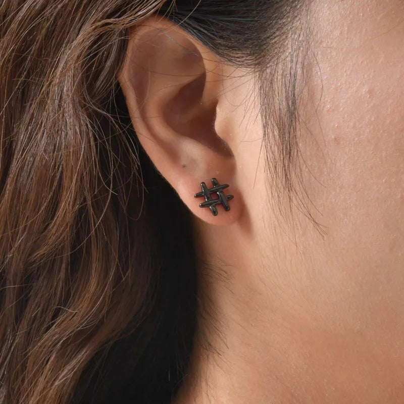 Hashtag Stud Earrings